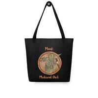 Mood: Medieval Owl 13th Century Manuscript Tote Bag 15" x 15"