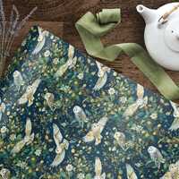 Snowy Owl Christmas Wrapping Paper: Winter Forest Gift Wrap (5 Sheets)