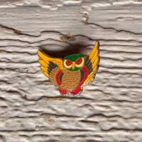 Vintage Colorful Owl Enamel Lapel Hat Pin