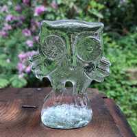 Vintage Kosta Boda Owl Figurine Scandinavian Animal Home Decor Zoo Series
