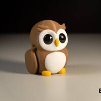 Articulated Baby Owl: Fidget Figurine, Owl Keychain