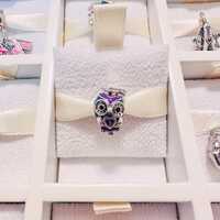 925 Sterling Silver Graduation Owl Charm Fits Charm Bracelets And Bangles