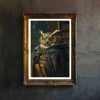 Gothic Victorian Owl Print Dark Academia Art Gothic Home Decor Antique Bird Illustration Victorian E