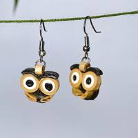 Brown Owl Earrings,  Animal lover Jewelry, Small handmade gift,Unique owl,nature earrings,bohemian g