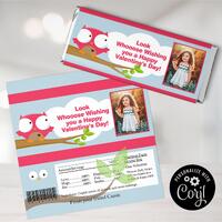 Owl Valentine Candy Bar Wrapper, Valentine Owls Candy Bar Wrapper, Owl Valentine Favors, Owl Party F