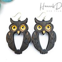 Owl Bird Earring Svg Laser Cut File Digital Download
