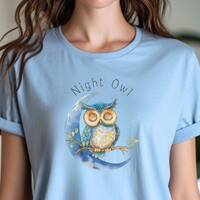 Night Owl T-Shirt, Owl Graphic Tshirt for Her, Nightlife Tee, Late Riser Tshirt, Night Life Tshirt, 