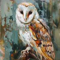 Barn Owl Oil Painting On Canvas Farm Birds Original Canvas Art Rustic Wall Art Decor Office Decor Gi