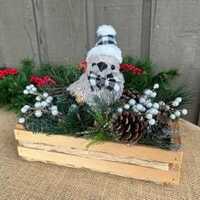 Owl arrangement on crate Christmas owl decor entryway decor kitchen island coffee table thank you gi