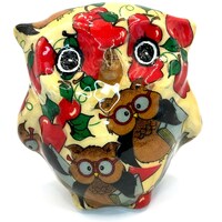 Smallest and Smartest Owl Wears Glasses and Loves Apples - Handmade and One of a Kind