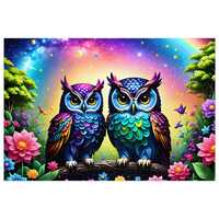 Cosmic Owls Jigsaw Puzzle, Peace, Happiness, Joy, Beautiful Puzzle, Relaxation, Meditation Puzzle