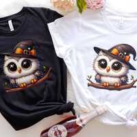 Spooky Owl Halloween Shirt, Cute Fall Owl Tee, Funny Owl Costume Shirt, Autumn Owl Graphic Tee