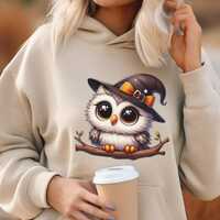 Cute Halloween Owl Hoodie, Spooky Owl Sweatshirt, Fall Owl Graphic Hoodie, Kawaii Owl Halloween Top,