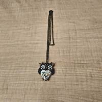 Steampunk Owl Gear Necklace: Cosplay Party Jewelry