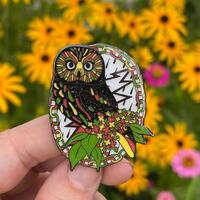 Enamel Pin - Rasta Saw-Whet Owl