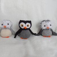 1pc Owl - Knitted Toy, about 11 cm high