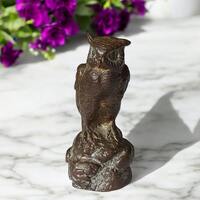 Antique Bronze Owl Sculpture, Art Deco Paperweight