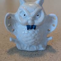 Vintage Porcelain Owl Earrings Holder