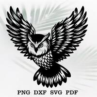 Flying Owl SVG: Laser Cut File, CNC Wood Wall Decor (Digital Download)