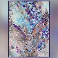Owl DIY Bead Embroidery craft Kit, Beaded Cross Stitch Animal Pattern for Wall Decor