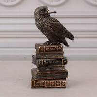Owl on Books Statue - Owl Casket Box - Owl Art Work - Symbol of Wisdom Figurine - Gift for Student -