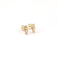 14K Solid Gold Owl Stud Earrings: Wisdom Symbol Gift