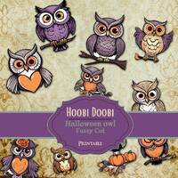 Owl Halloween Fussy Cut, Printable Ephemera Pack, Junk Journal, Scrapbooking, Collage Sheet, Digi Ki