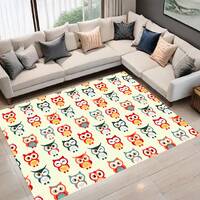 Owl Rug,Cute Owl Pattern,Animal Rug,Illustration Rug,Home Decor Rug,Living Room Rug,Area Rug,Girl Ro