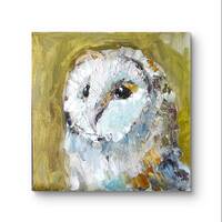 Owl painting Original artwork Impasto painting Vintage owl Wild animal art English countryside paint