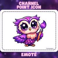 Owl Channel Point Icon / Emote- Twitch | Owl Emote | Twitch YouTube Discord | Emote | Cute | Owl Ico