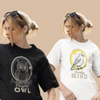 Owl Comfort Colors, Vintage Style T-Shirt, Owl Lover Gift, Bird T-shirt Cute Animal Shirt Night Owl 