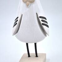 Charming White Owl Figurine &ndash; Handcrafted Ceramic, Perfect Gift for Owl Lovers or Unique Home 