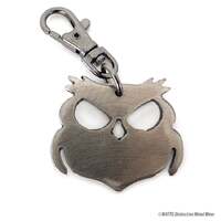 Steel Owl Keychain: Handmade Silver-Toned Metal Charm