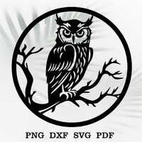 Owl SVG, Wild Animals cut file laser, dxf file for plasma, Owl cnc wood wall decor, svg for Cricut, 