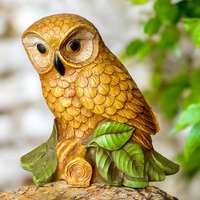 Retro Vintage Resin/Plastic Large Owl Figurine/Statue in Bright Seventies Colors/Homco Owls/Boho Dec