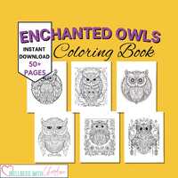 Adult Mandala Coloring Pages Printable PDF Owl Coloring Book for Adults Therapeutic Relaxation Color