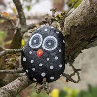 Hand Painted Owl Stone - Painted Stones - Pocket Pebble - Owl - Garden Ornament - Bird Gift - Stone 