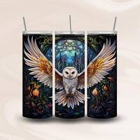 Owl Tumbler Wrap Design for 20 oz Straight Skinny Tumbler, PNG Sublimation Design, Instant Digital D