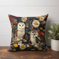 Pillow Owl Autumn Cover Fall Design Dark Cottagecore Throw Pillow Case Decor Gift Forestcore Living 