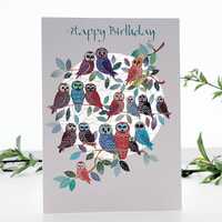 Owl Birthday Card, Birthday Card, Pretty Owl Card, Owl Gift, Card for him, Card for her Made in the 