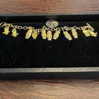 OWL Charm Bracelet on a 7 "Toggle Bracelet