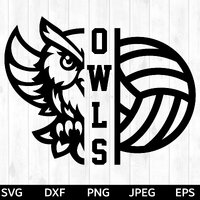 Owls Volleyball svg, Volleyball cut file, Volleyball Silhouette & Cricut Cut File, Volleyball Te
