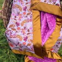 Owl Baby Minky Blanket Satin Trim | Gender Neutral Baby Blanket | Copper Purple Minky Blanket | Wood