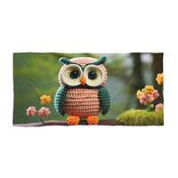 Unique Beach Towel, Crocheted Look Owl Beach Towel, Owl Towel