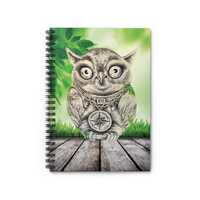Owl - Notebook -ruled line -back to school, journal, subject notebook, cool funny bird , smart bird,