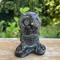 Soapstone Owl Figurine, Aardvark Figurines of Canada