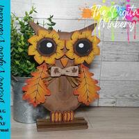 Fall Owl Laser Cut File | Leaf Owl Laser File | Fall Owl Design | Autumn Wood Decor | DIY Fall Proje