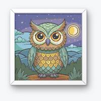 Owl Cross Stitch Pattern, Halloween Cross Stitch, Cross Stitch Owl, Animal Cross Stitch Pattern,  Bi
