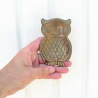 Ashtray bronze owl, Vintage lovely pocket ashtray, Brass patina ashtray, Portable lovely ashtray, Tr