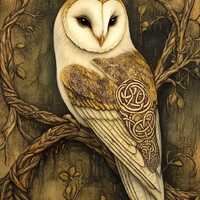 Celtic Pagan Barn Owl Cross Stitch Pattern. Digital PDF Download. 60,000 stitches